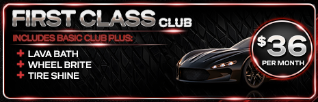First Class — $36/month unlimited wash club